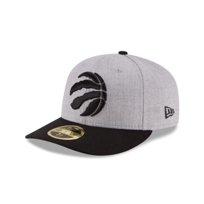 Grey Toronto Raptors Hat - New Era NBA Heather Low Profile 59FIFTY Fitted Caps USA2957810